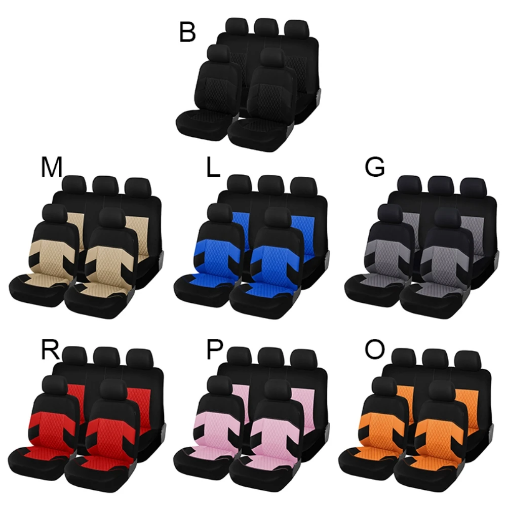 

Car Seat Covers Fit Most Car Truck SUV Breathable with Embossed Polyester Cloth Automobiles Seat Covers