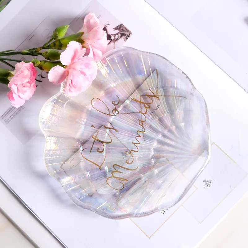 Скандинавская стеклянная подставка для хранения в виде ракушек Минималистичная