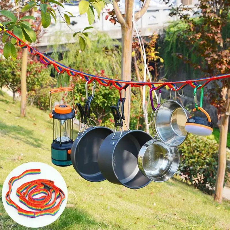 

Polyester Rope Camping Cord Colorful Reflective Explore Mountain Swing Tent Rope Tent Hanging Lanyard Parachute Rope Strong