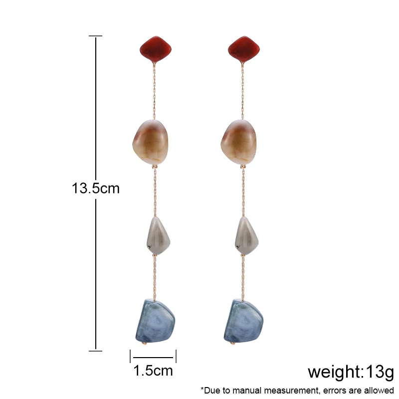 

Korean Fashion Long Stone Earrings For Women 2019 Bohemian Gold Chain Hanging Dangle Earring Handmade Ladies Modern Jewelry Gift