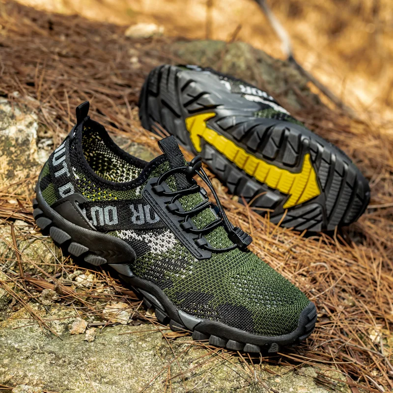 

Big Size 38-46 Outdoor Men Shoes Hiking Non-Slip Breathable Hiker Climbing Mountain Shoes Men Brand Hill Sneakers Camouflage
