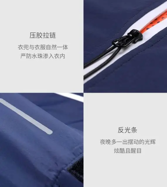Xiaomi mijia мужская непромокаемая Спортивная повседневная куртка ветрозащитная и непромокаемая дышащая куртка с капюшоном с воротами умный дом