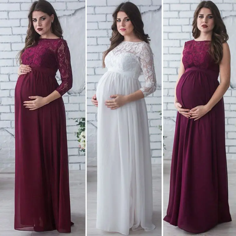 Платье для беременных платье для беременных реквизит для фотосъемки Женская одежда для беременных кружевное платье для беременных Одежда ...