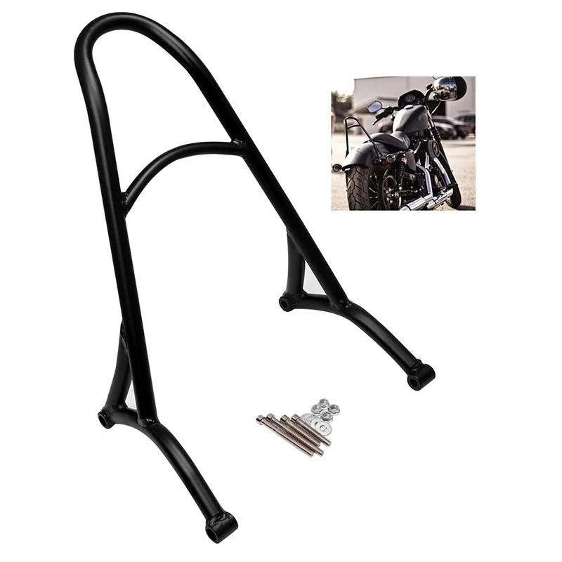 Passenger Sissy Bar Кафе гонщик мотоцикл Сисси бар спинки Pad Ретро пассажирская спинка подходит для Harley Sportster XL Железный ночник 883 1200 - Цвет: Passenger Sissy Bar