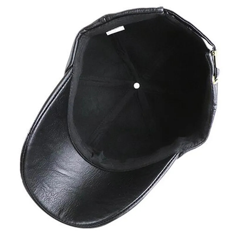 

SHALUOTAOTAO Autumn Winter New Keep Warm Genuine Leather Baseball Cap Fashion Men's Simplicity Adjustable Size Snapback Hat