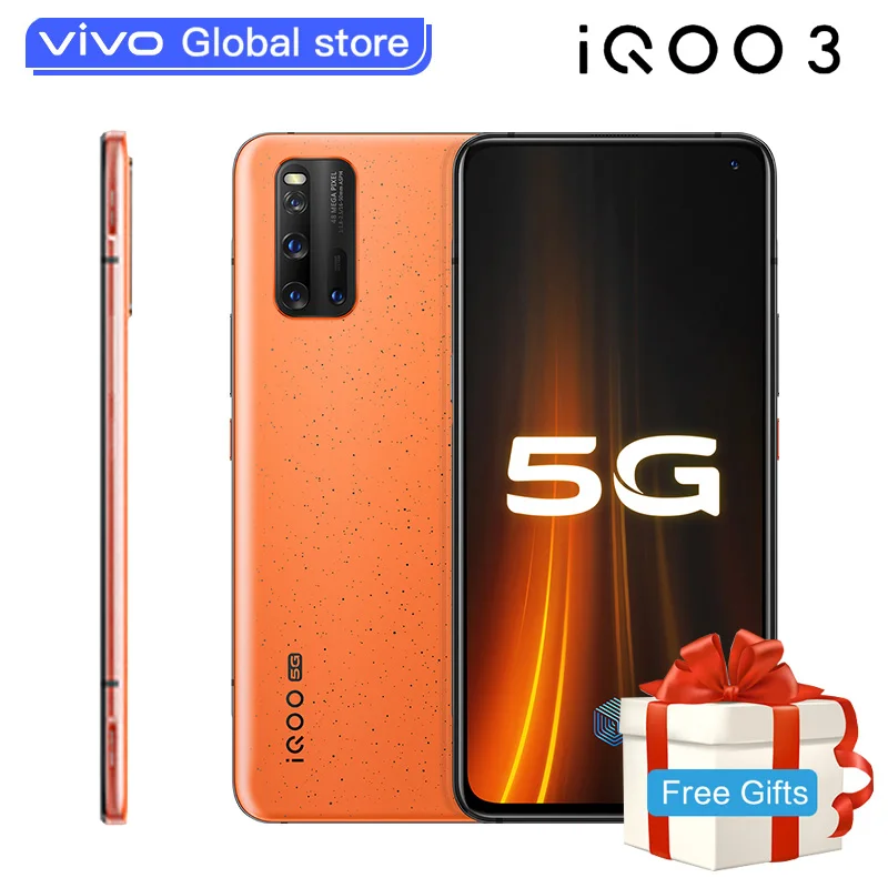 Vivo iQOO 3 Snapdragon865 Android 8G 256G смартфон 55w быстрая зарядка с батареей 4440mAh NFC 48.0MP 5G