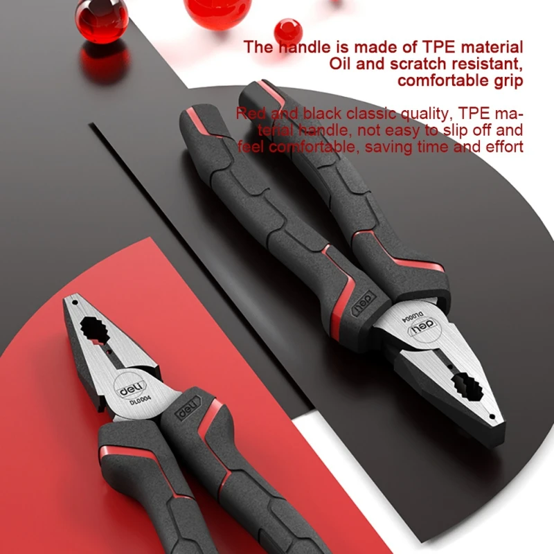

Deli Labor-saving Wire Cutters 6/8 Inch Professional Needle-nose Pliers Multifunctional Diagonal Pliers Home Hand Tools