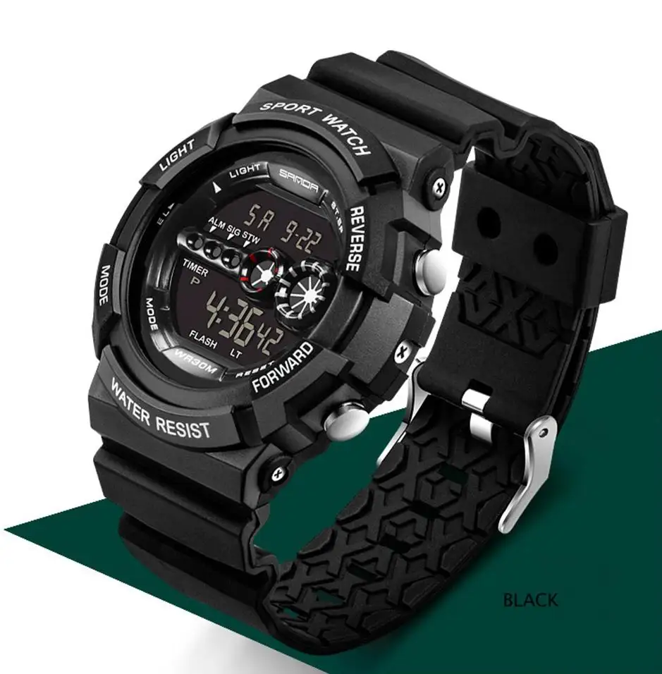 Часы наручные SANDA Мужские Цифровые стильные ударопрочные армейские