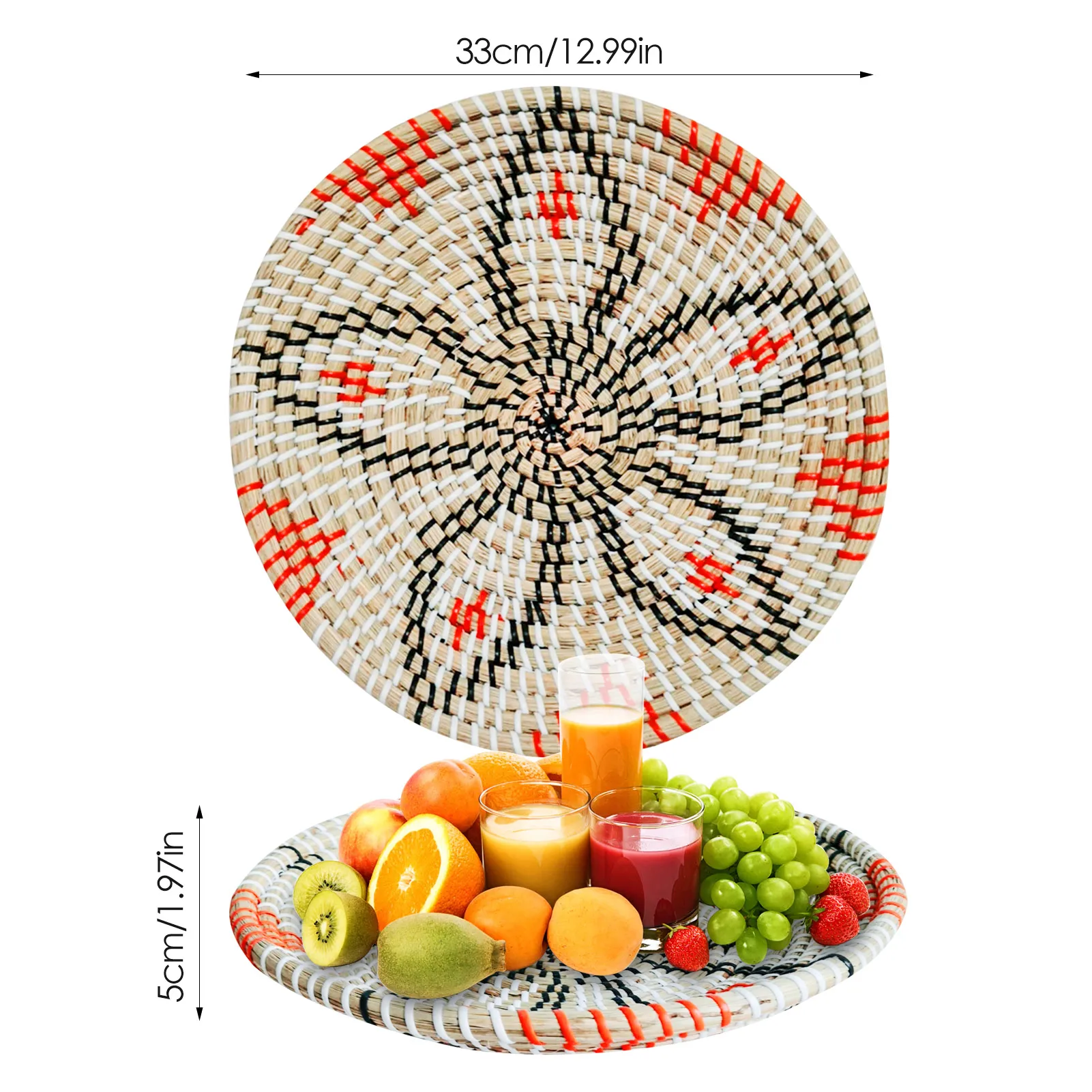 

Boho Wall Art Decorative Plate Rattan Wall Decor Woven Trivets Fruit Tray Wall Hanging Homestay Bedroom Art Decorations