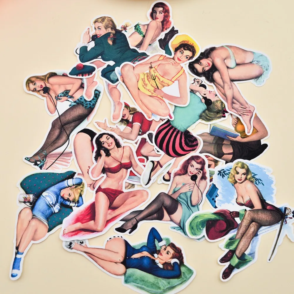 15 шт Вестерн Ретро наклейки с женщиной в стиле хип-хоп серии 2 книжной