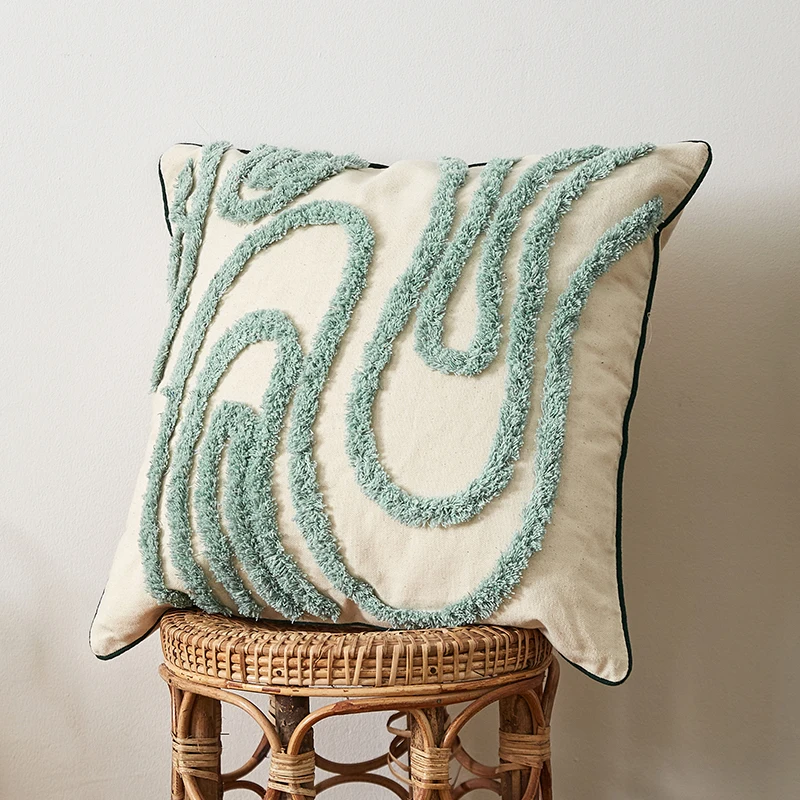 Наволочка 45x45 см наволочка синего цвета с геометрическим рисунком в стиле бохо