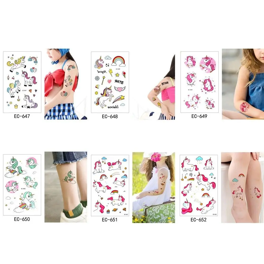 5 шт в виде единорога из мультфильма тату для детей милый комплект-Имитация Taty и