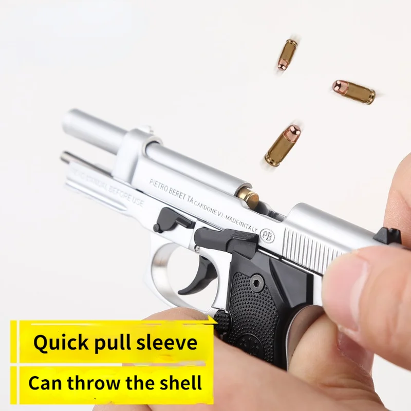 Pistola de Metal en miniatura para hombre, modelo de alta calidad, 1:2.05, M92A1 Beretta, artesan&iacute;a para lanzar, colgante, Colecci&oacute;n, regalo de cumplea&ntilde;os, 2021-1