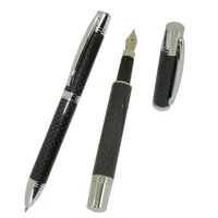 acmecn unique full carbon fiber ball pen fountain pen sets office stationery liquid ink signature twin pens for business gifts