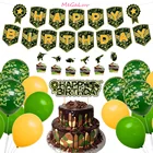 Камуфляжная одноразовая посуда, латексный воздушный шар, флаг торта, армейская модель, декоративный шар в виде танка, Детские принадлежности для душа