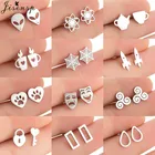 Женские серьги-гвоздики из нержавеющей стали, в стиле панк