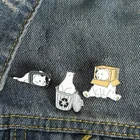 Эмалированные заколки в виде кошки, медведя, головы в ТВ-коробке, забавные животные на заказ, брошь на лацкан, значок для сумки, Мультяшные украшения, подарок для ребенка, друга