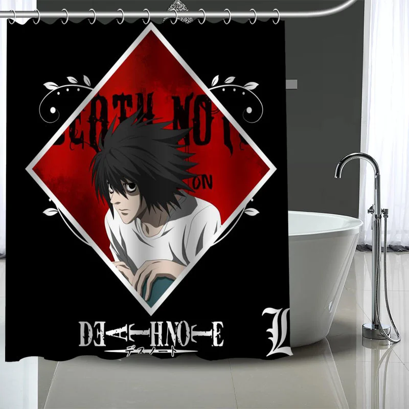 

Death Note Print Shower Curtains Paris Tower Bath Curtain Waterproof Polyester Fabric Bathroom Scene With 12 Hooks