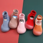 Милые туфли для весны и осени, детские Нескользящие носки на резиновой подошве, вязаные туфли для новорожденных, детская повседневная обувь для первых шагов