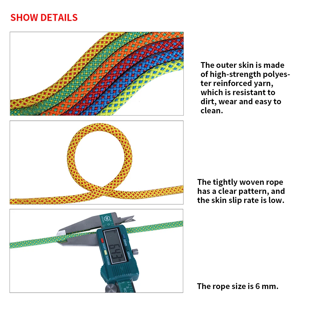 Веревка для альпинизма 6 мм нескользящая веревка скоростного спуска дюйма | Спорт