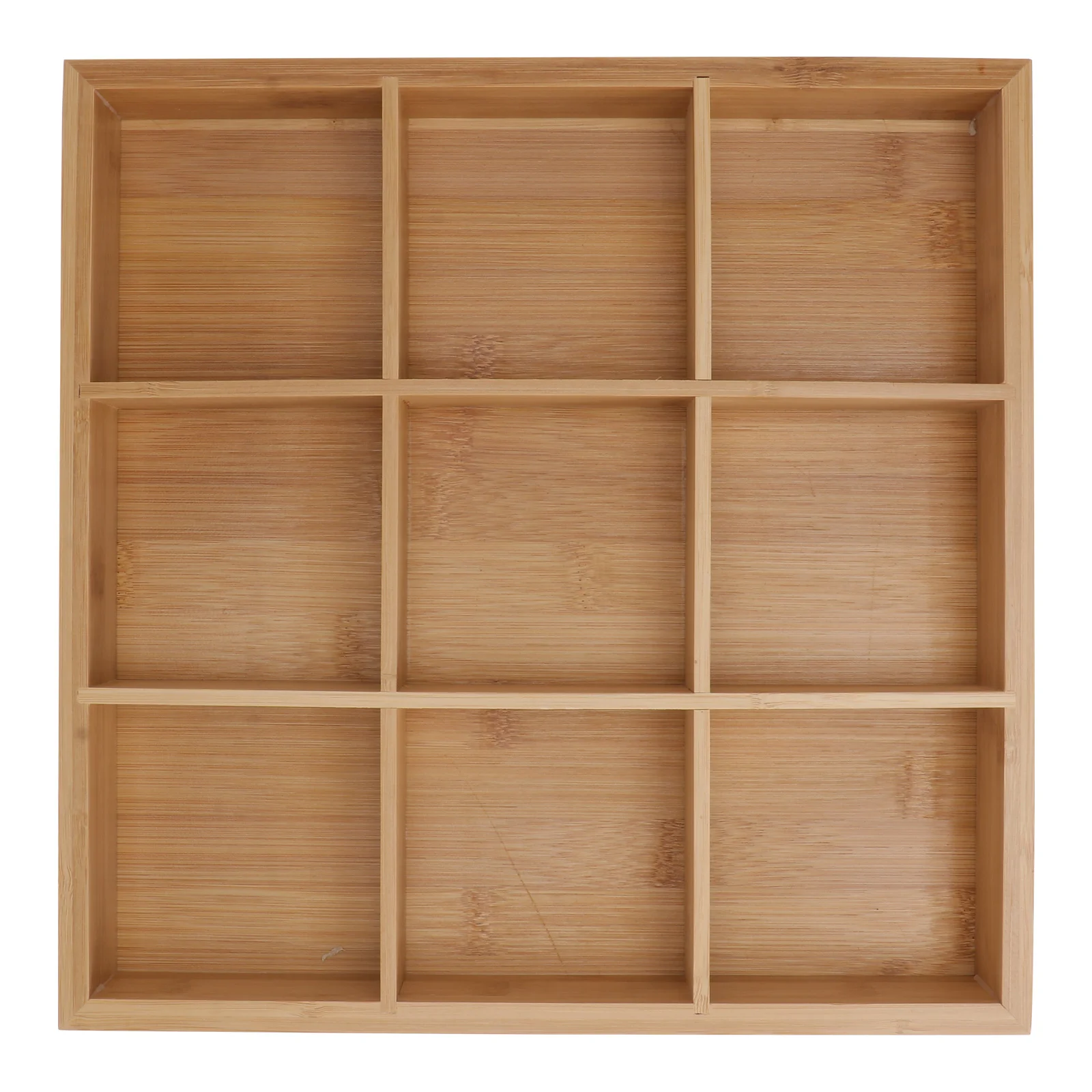 

1Pc Bamboo Plate Separate Compartment Vegetable Tray Nine Grids Tray (Wood)