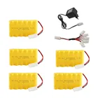 Никель-кадмиевый аккумулятор 7,2 в 700 мА  ч + зарядное устройство 7,2 В для радиоуправляемого игрушечного автомобиля, лодки, запчасти, никель-кадмиевый аккумулятор 72 в, аккумулятор для радиоуправляемого грузовика, железнодорожного пистолета