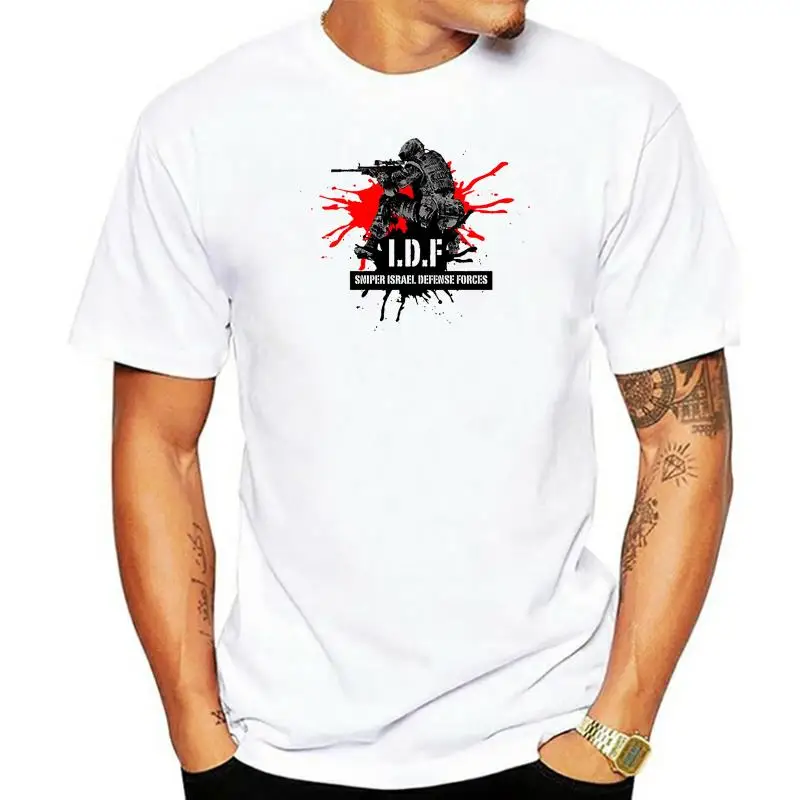

2019 New Summer Casual Men T-shirt T shirt short sleeve white israel defense forces sniper trainingss Army
