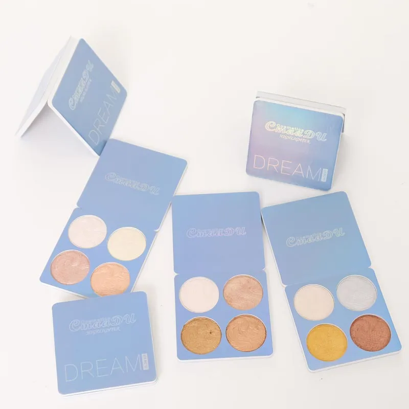 CmaaDu Shimmer Highlighter Bronzer 4 Colors Makeup Palette Shining Face Powder Cosmetics Pigment Women Waterproof Maquiagem |