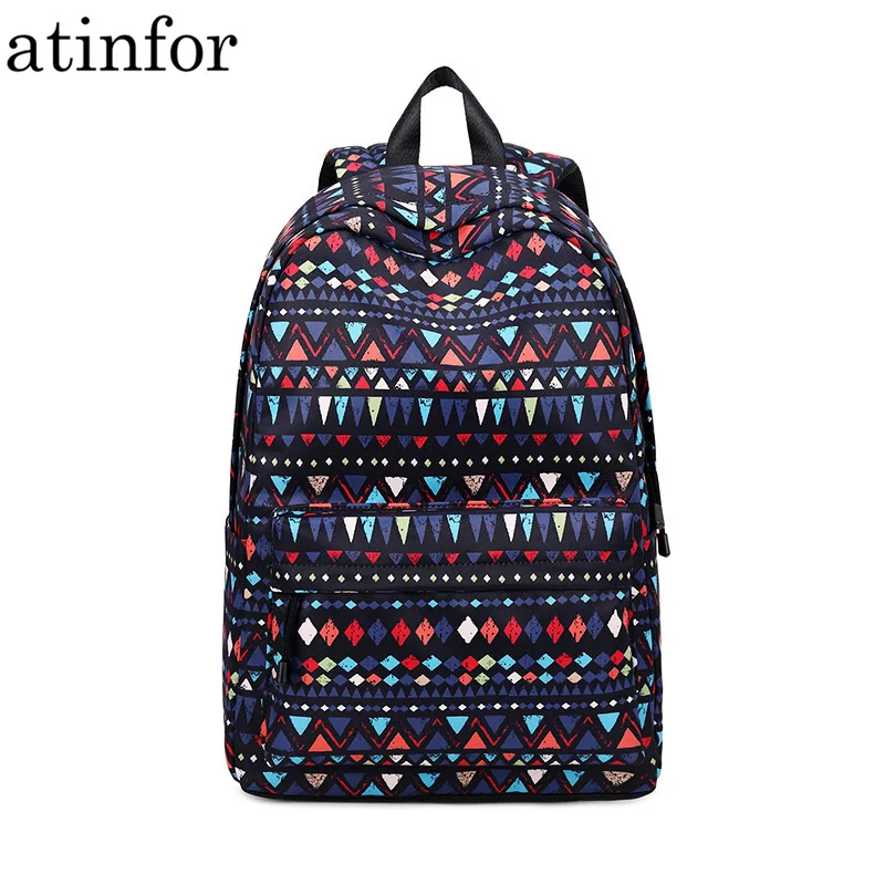 

Atinfor Марка геометрические узоры 15,6 дюймовый ноутбук рюкзак легкий Для женщин путешествия рюкзак Средняя школа студенческие школьные сумки