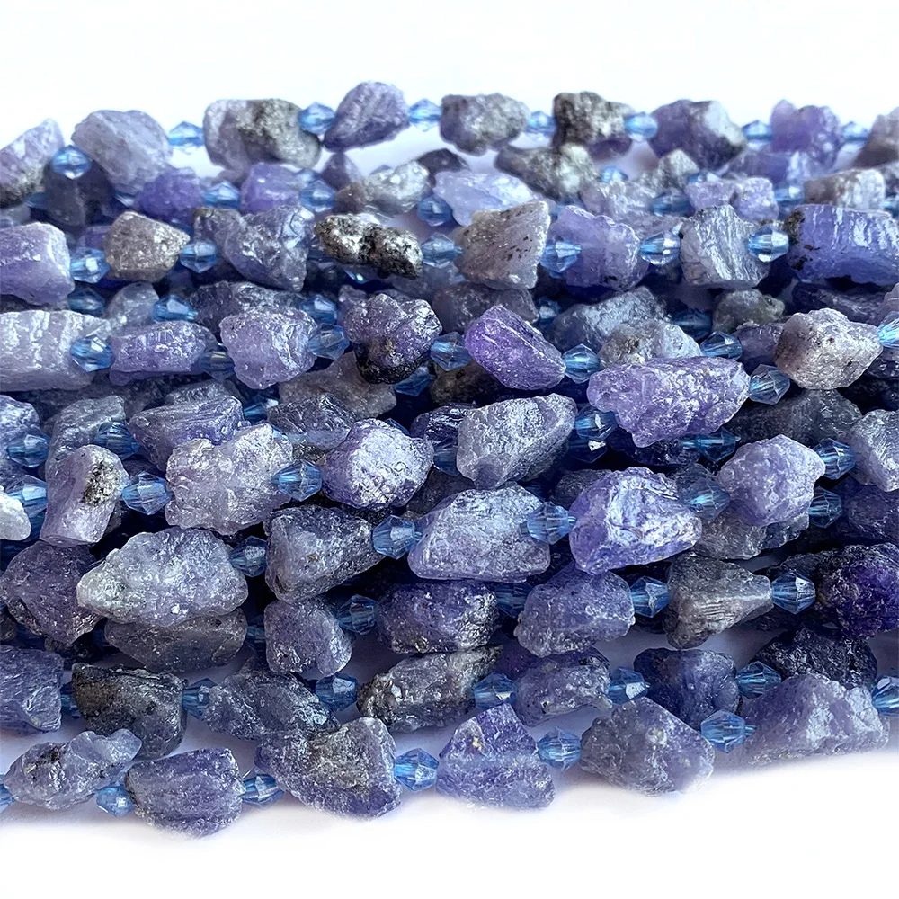 Veemake Raw Mineral Purple Blue Tanzanite Nugget Free Form Loose Rough Matte Jewelry 07438