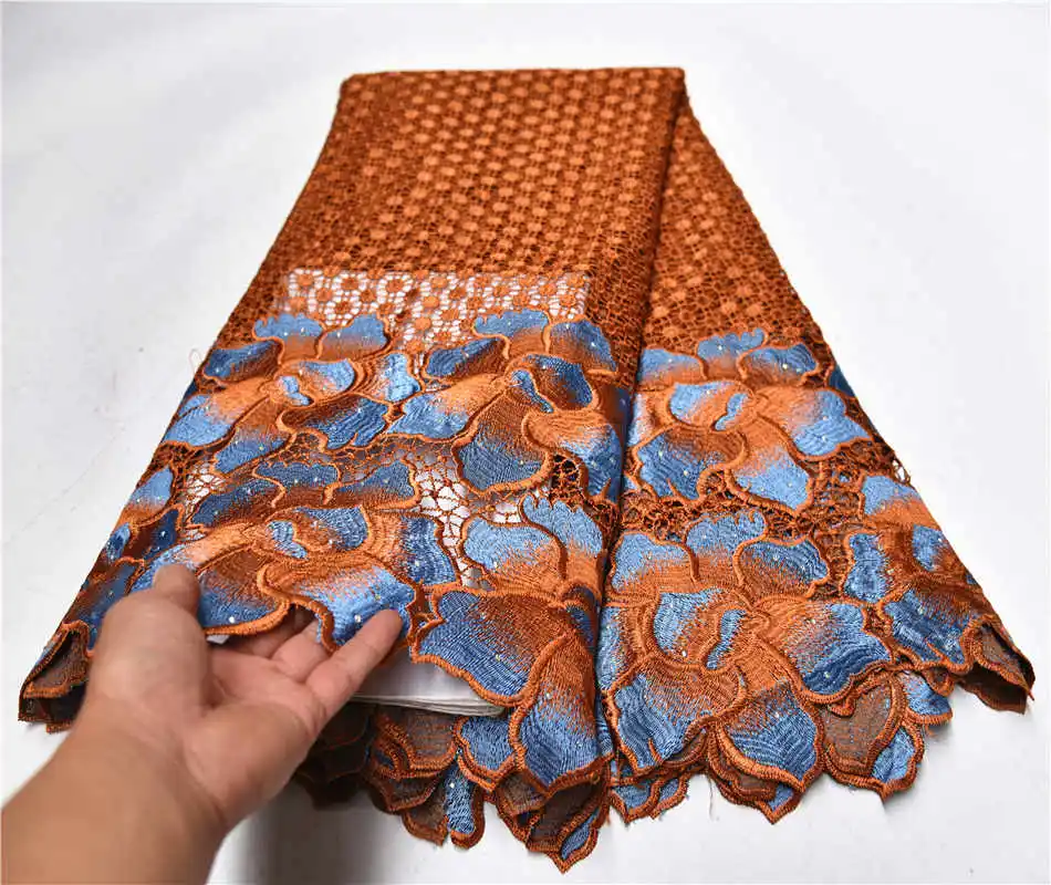 Горячая продажа молочного шелка кружевная ткань Свадебные материалы черный