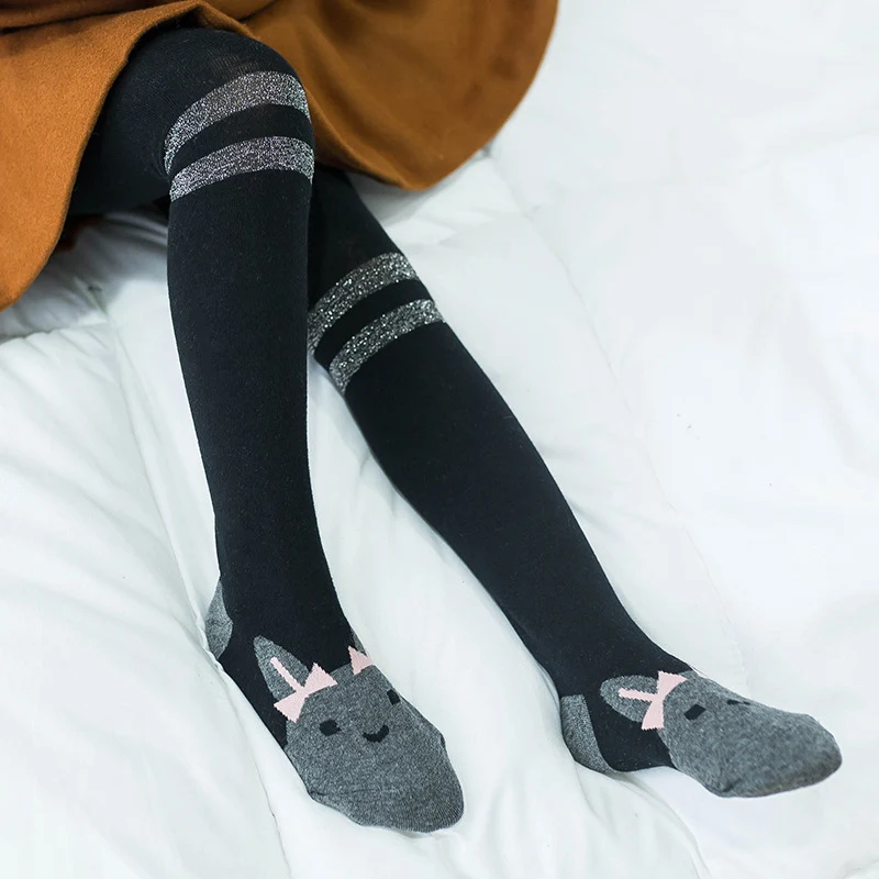 Женские милые детские Мультяшные колготки вязаные чулки осенне зимние теплые