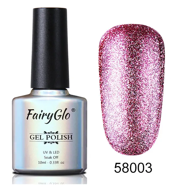 FairyGlo 10 мл Платиновые блестки Гель лак Блеск УФ гель для ногтей геллак Эмаль Лак
