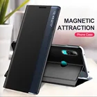 Умный кожаный магнитный флип-чехол для huawei p40 lite e p smart p30 p10 p20lite y7p honor 20 lite 20s 9c, чехол-книжка с подставкой для телефона