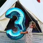 40 дюймов Большой синие воздушные шары с числами рисунок цифрой 3, одежда для дня рождения, 3 лет Anniversaire украшения для детей для маленьких мальчиков большое число 7 8 9