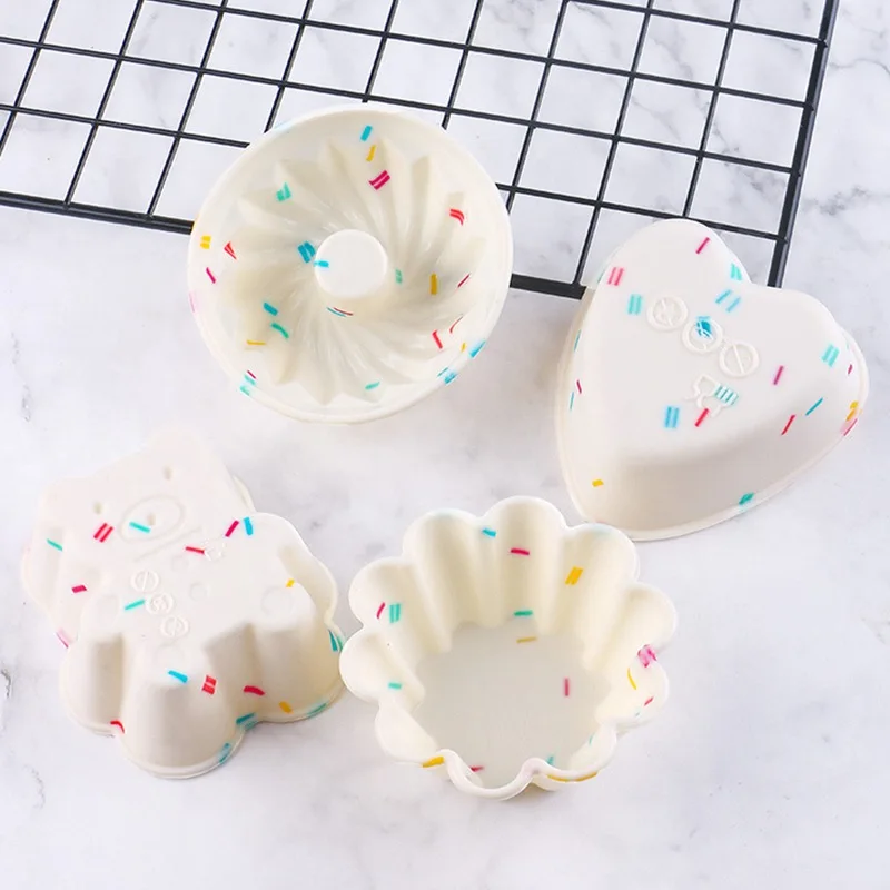 Food Grade Steamed Rice Cake Baked Muffin Mould Cup Silicone Easy-release Clean Small |