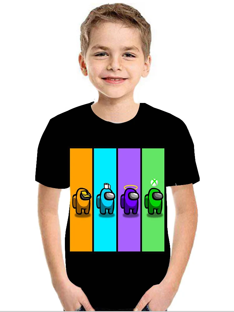 

Новинка, летние яркие повседневные топы с коротким рукавом для мальчиков и девочек, 3D футболки с принтом в виде картинки We Game, детская одежда