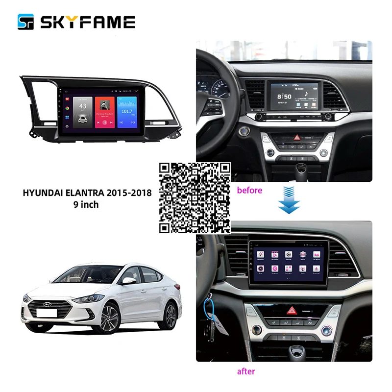 

SKYFAME 4 + 64G Авто Радио стерео для Hyundai Elantra 2015-2018 Android мультимедиа Системы gps-навигация, dvd-плеер