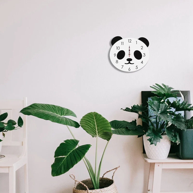 Lovely Panda Clocks Wall Stickers For Kids Rooms Home Decoration Clock |