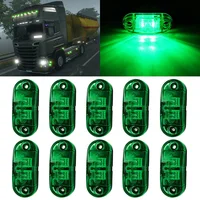 10pcs 12V-24V LED Turn Signals Lights Side Marker Lamps Waterproof Flasher Green Blinker Accessories For Truck Trailer Van