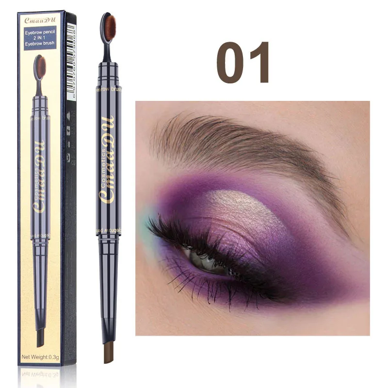 

CmaaDu 5 Colors Eyebrow Pencil Waterproof Toothbrush Head Eyebrow Pen Tip Tattoo Pencil Cosmetic Long Lasting Eye Brow Makeup