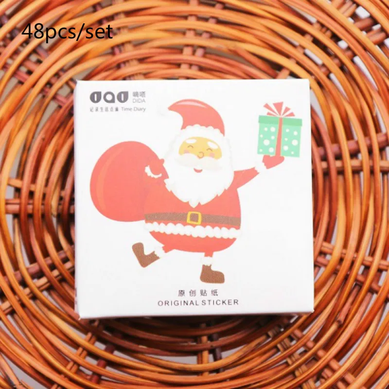 Santa Claus BITFLY Счастливого Рождества альбом для стикеров Подарочная коробка пакет украшения стикеры Санта, Лось стикер новогодние украшения - Цвет: Santa Claus