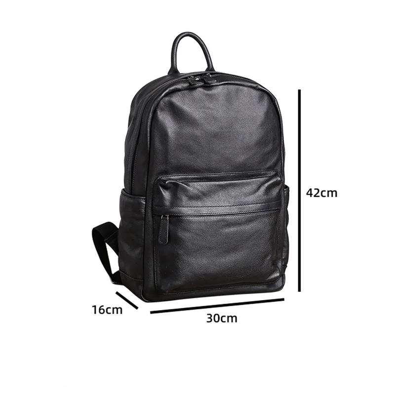 

Backpack men's backpack leather fashion trend business travel bag top layer leather computer bag school bag