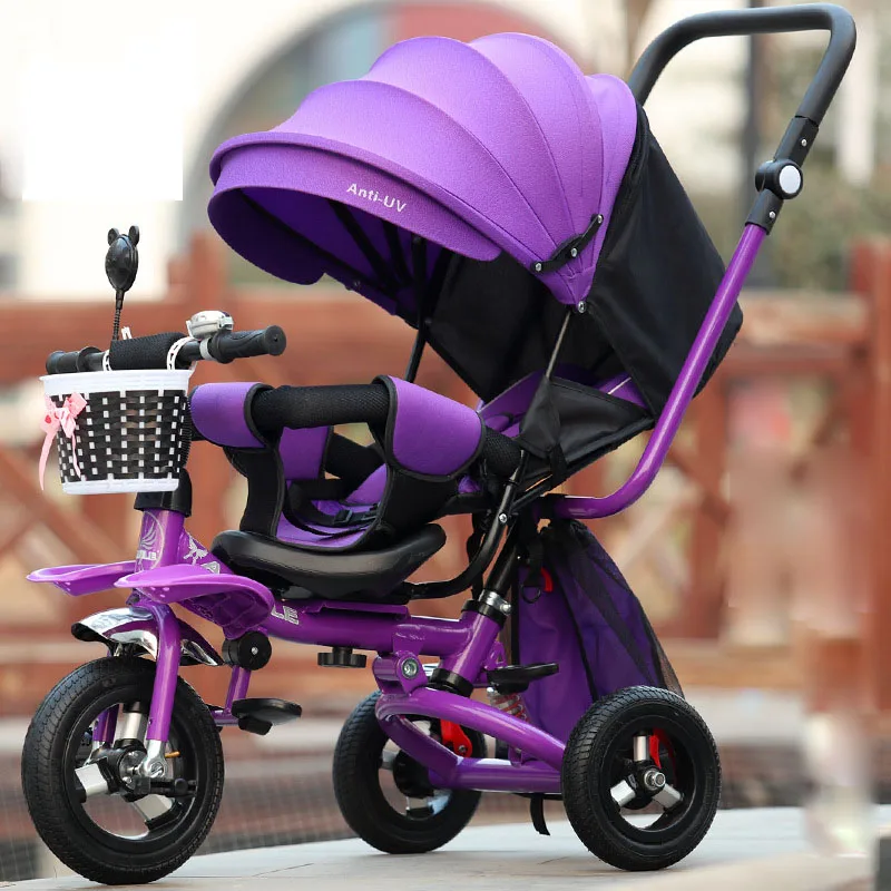 Ультралегкая коляска для малышей трехколесная Складная из нержавеющей стали