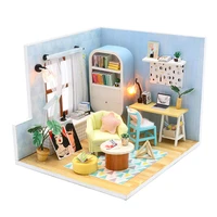 diy doll house miniature doll houses with furniture kit and led light 3d wooden toys christmas gift for children dollhouse
