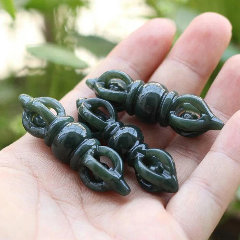 Натуральный темно зеленый HETIAN Nephrite искусственный буддийский счастливый амулет