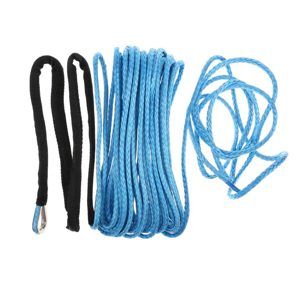 Blue 1/4" 50ft Synthetic Winch Rope Line With Sheath Thimble For Jeep SUV | Автомобили и мотоциклы