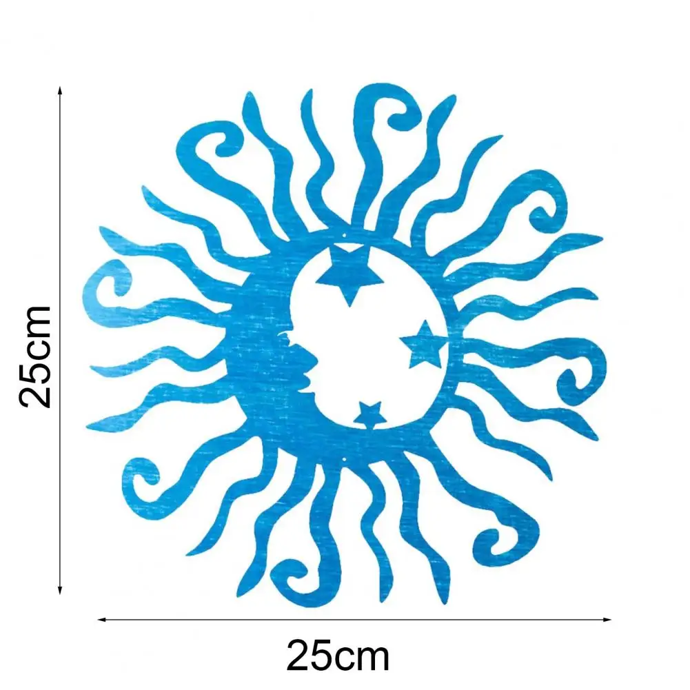 

Plaque Ornament Beautiful Eye-catching Moon Sun Star Pattern Iron Durable Practical Hanging Crafts Silhouette Home Decoration