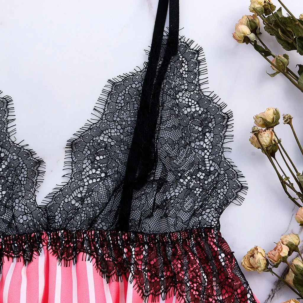 Новое сексуальное кружевное белье шелковое нижнее атласная ночная рубашка