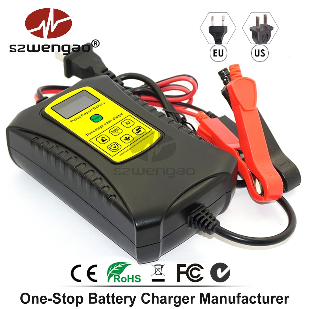 12 V/24 V смарт Пульс Ремонт Зарядное устройство ЖК-дисплей Дисплей мотоцикл автомобили Батарея Зарядное устройство 12V 4A AGM гель свинцово-кислотный Батарея Зарядное устройство